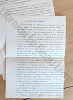 Lettre autographe signée de Pierre Bockel en date 16 mai 1982 avec un manuscrit typographe de 6 pages sur Malraux « L'agnostique et le prêtre »