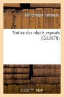 Notice des objets exposés