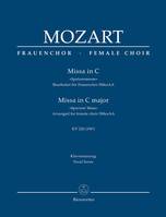 Missa Brevis In C K.220 Sparrow-Mass, Vocal Score (Lat)