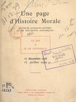 Une page d'histoire morale, suivie de quelques lettres et de documents historiques, Le cas de M. de Courville, 17 décembre 1928 - 17 juillet 1929