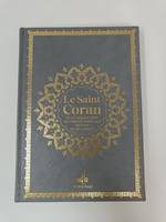 Saint Coran - Bilingue grande Ecriture (arabe,franCais) - Grand format (A4 : 20x28) - gris - dorure