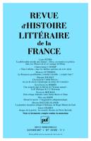 Revue d'histoire littéraire de la France 2007...