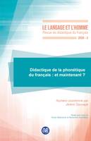 Didactique de la phonétique du français : et maintenant ?, 2020 - 55.2