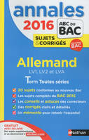 Annales Bac 2016 Allemand Term toutes séries Sujets & corrigés N15