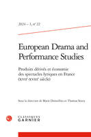 European Drama and Performance Studies, Produits dérivés et économie des spectacles lyriques en France (XVIIe-XVIIIe siècle)