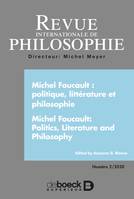 Revue internationale de philosophie, Michel Foucault : politique, littérature et philosophie