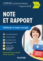 0, Note et Rapport - Méthode et Sujets corrigés - Catégories A et B - 2021, Catégories A et B - 2021