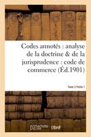 Codes annotés : analyse de la doctrine & de la jurisprudence : code de commerce. Tome 2,Fascicule 1