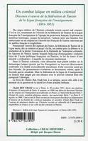 Un combat laïque en milieu colonial, Discours et uvre de la fédération de Tunisie de la Ligue française de l'enseignement (1881-1955)