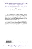 Prolégomènes à une sociologie de l'art, Les formes élémentaires de l'échange artistique et son procès - Tome 1- Problématique et méthodologie