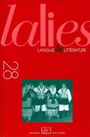 Lalies, n°28/2008, Langue et littérature