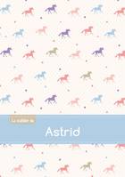 Le cahier d'Astrid - Petits carreaux, 96p, A5 - Chevaux