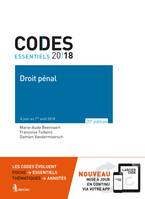 Code essentiel - Droit pénal 2018, À jour au 1er août 2018