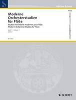 Etudes d'orchestre modernes pour flûte, flute.