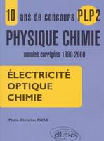 10 ans de concours PLP2 en Physique Chimie - Annales corrigées 1990-2000 - Electricité, Optique, Chimie., électricité, optique, chimie