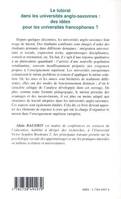 LE TUTORAT DANS LES UNIVERSITÉS ANGLO-SAXONNES : des idées pour les universités francophones ?, des idées pour les universités européennes ?