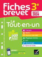 Fiches brevet Le tout-en-un du Brevet 2024 - 3e (toutes les matières), français, maths, histoire-géographie EMC, SVT, physique-chimie, technologie