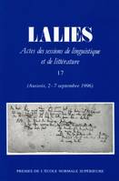 Lalies, n°17/1997, Actes des sessions de linguistique et de littérature
