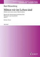 Mitten wir im Leben sind, Motette nach Psalm 90 für achtstimmigen Doppelchor. op. 97. mixed choir (SSAATTBB). Partition de chœur.