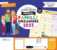 Grand calendrier mensuel  famille organisée 2023