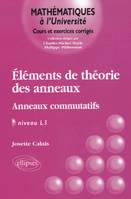 Eléments de théorie des anneaux - Anneaux commutatifs - Niveau L3, anneaux commutatifs