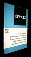 Etudes, juillet 1981