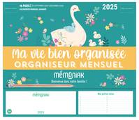 Mini-organiseur Mémoniak Ma vie bien organisée, calendrier mensuel sept. 2024- déc. 2025