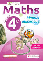 Manuel numérique iParcours maths cycle 4 vol. 4e (DVD enseignant monoposte) 2016