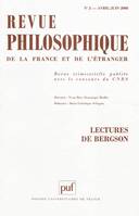 Revue philosophique 2008 tome 133 - n° 2, Lectures de Bergson