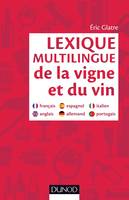 Lexique multilingue de la vigne et du vin, Français, anglais, espagnol, allemand, portugais, italien