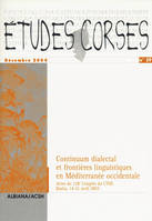 Études corses n° 59 - Continuum dialectal et frontières linguistiques en Méditerranéé occidentale -