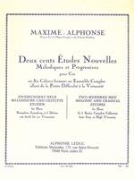 200 Études Nouvelles Mélodiques et Progressives, Volume 6 : 10 grandes études nouvelles virtuosité