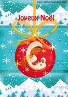 CARTE VERTICAL JOYEUX NOEL BOULE VIERGE