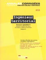 2, Ingénieur territorial 2019 - Concours specialités ii, Concours externe, interne, 3e concours. Catégorie A