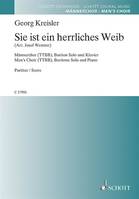 Sie ist ein herrliches Weib, Georg Kreisler - Lieder und Chansons. men's choir (TTBB), baritone and piano. Partition de chœur.