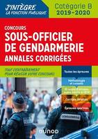 Concours Sous-officier de gendarmerie, Annales corrigées - Concours 2019-2020