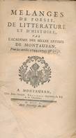 Mélanges de poésie, de littérature et d'histoire par l'Académie des belles lettres de Montauban pour les années 1744, 1745 et 1746