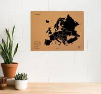 WOODY MAP XL - EUROPE NOIR 90 CM X 60 CM