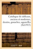 Catalogue de tableaux, anciens et modernes, dessins, gouaches, aquarelles