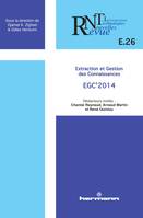 Revue des nouvelles technologies de l'information, n° E-26, Extraction et gestion des connaissances : EGC'2014