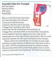 Essential Solos for Trumpet, 28 Solos de standards de jazz polulaires. trumpet.