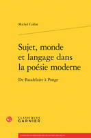 Sujet, monde et langage dans la poésie moderne, De baudelaire à ponge