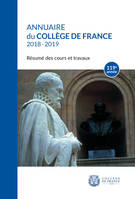 Annuaire du Collège de France 2018-2019, Résumé des cours et travaux 119e année