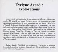 Evelyne Accad : explorations, explorations