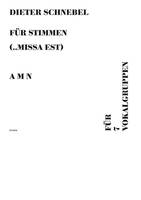 Für Stimmen (... missa est), Teil II: amn. 7 Vocal groups (SAB/AT/ST/TB/AB/AS/STB, Speaking choir). Partition.