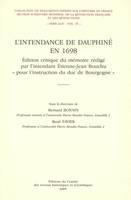 L'Intendance de Dauphiné en 1698, édition critique du mémoire rédigé par l'intendant Étienne-Jean Bouchu 