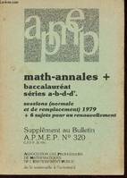 1979, Baccalauréat, séries A, B, D, D', Math-annales + baccalaur