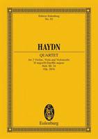 Quatour à cordes Ré majeur, Sonnen-Quartett Nr. 4. op. 20/4. Hob. III: 34. string quartet. Partition d'étude.