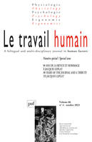 Le travail humain 2023-4, vol. 86, n.4