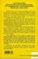 Dictionnaire des footballeurs étrangers du championnat profe, 1932-1997